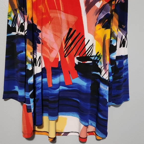 JESS & JANE Monet Print Tunic Top Plus Size 1X Colorful Abstract Art Made in USA - Picture 5 of 14